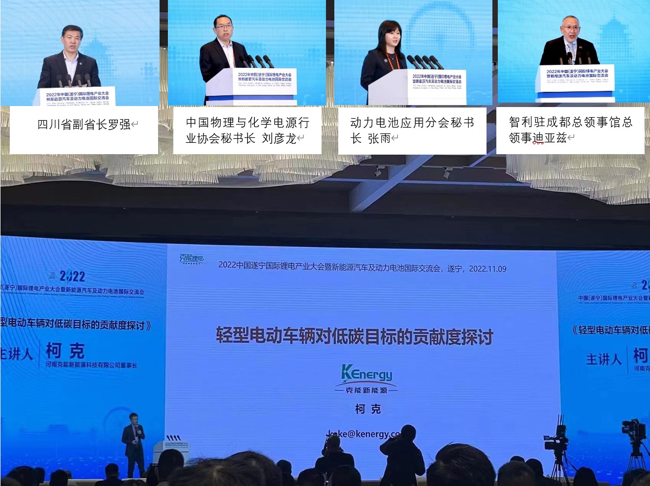 克能(néng)創始人(rén)柯克受邀在2022中國(guó)（遂甯）國(guó)際锂電(diàn)産業(yè)大(dà)會(huì)暨新能(néng)源汽車(chē)及動力電(diàn)池國(guó)際交流會(huì)做(zuò)主旨報(bào)告（2022年(nián)10月(yuè)9日(rì)）